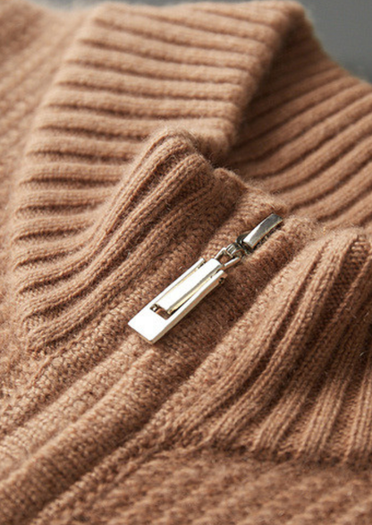 Pure Cashmere Ribbed Zip Cardigan