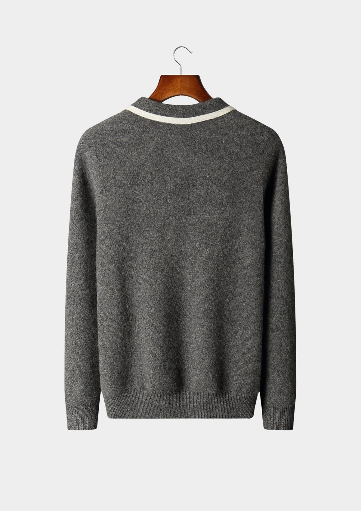 Pure Extra-Fine Merino Wool Contrast Zip Polo