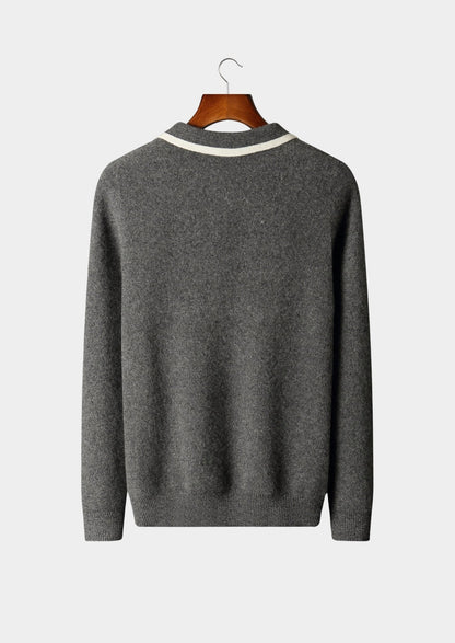 Pure Extra-Fine Merino Wool Contrast Zip Polo