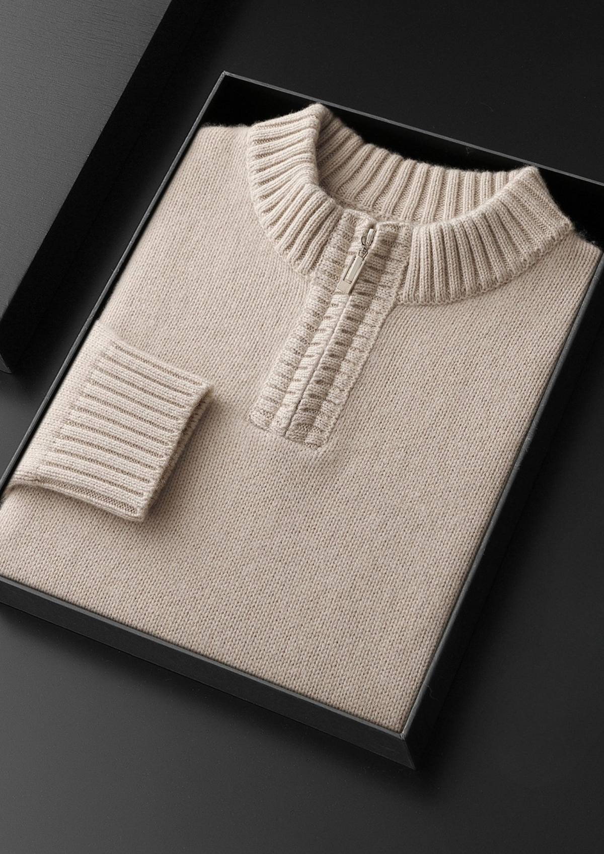 Pure Cashmere Half Zip Sweater