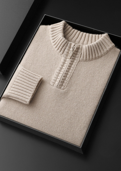Pure Cashmere Half Zip Sweater
