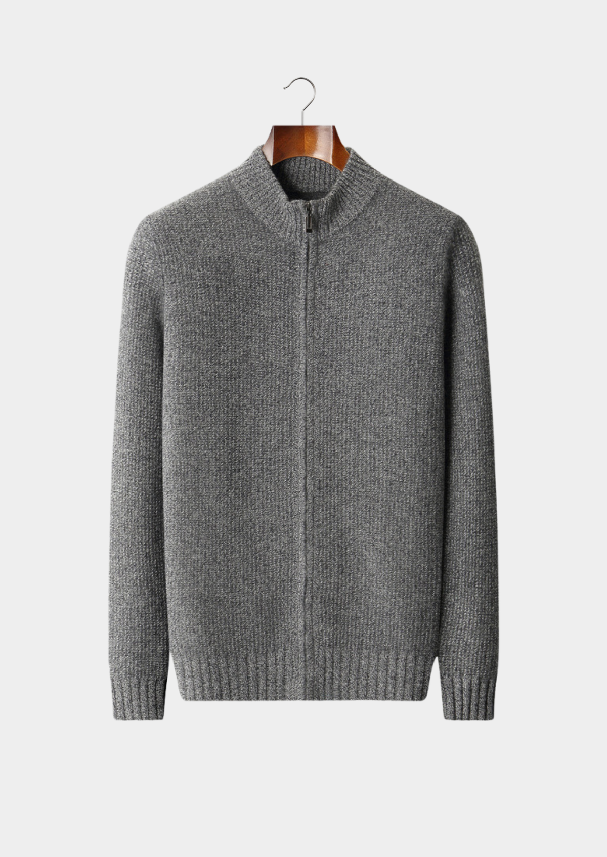Pure Cashmere Ribbed Zip Cardigan