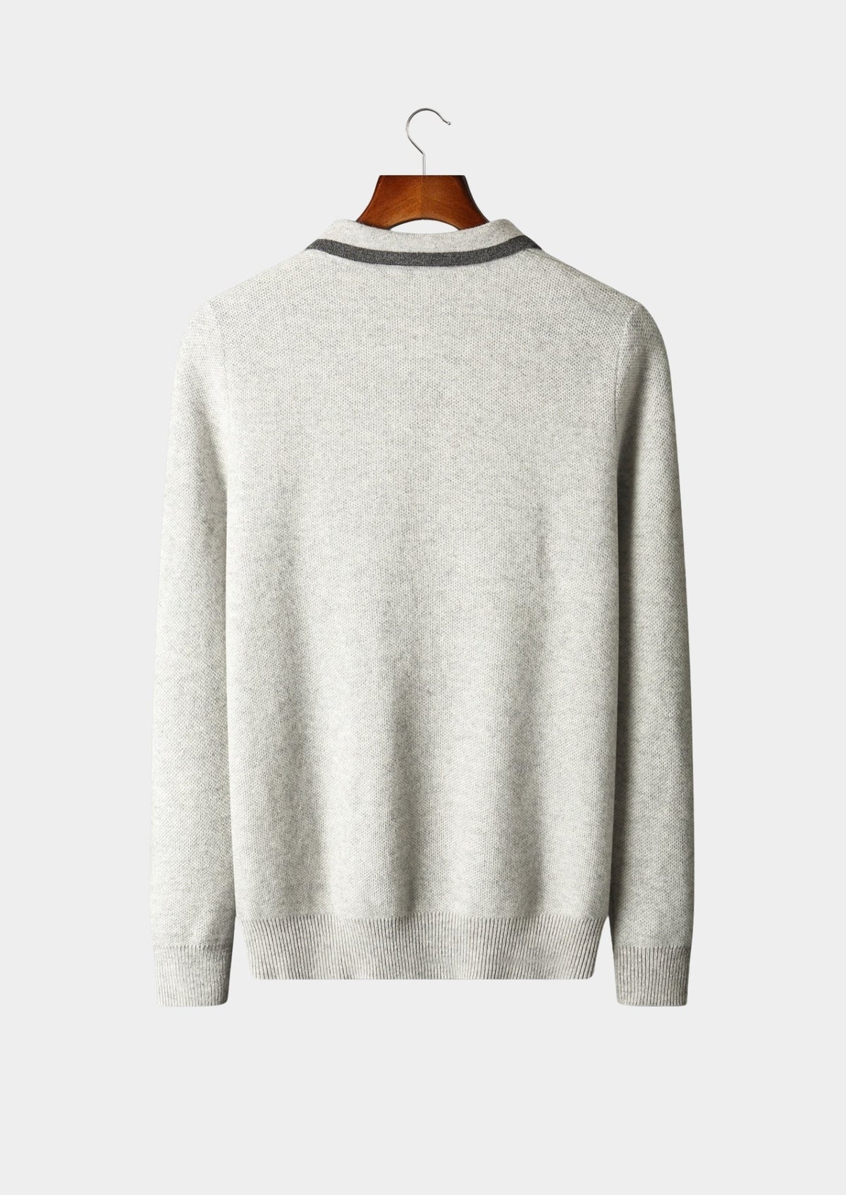 Pure Extra-Fine Merino Wool Contrast Zip Polo