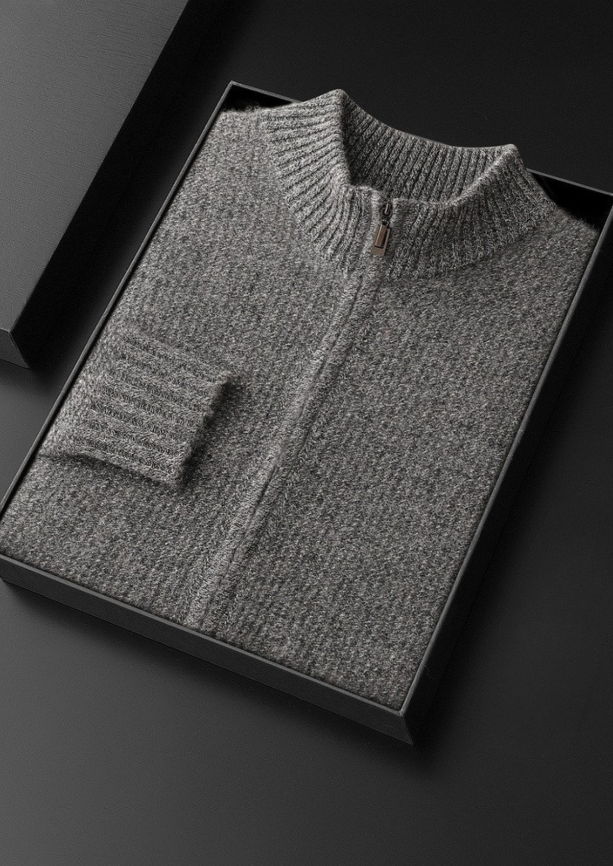 Pure Cashmere Ribbed Zip Cardigan