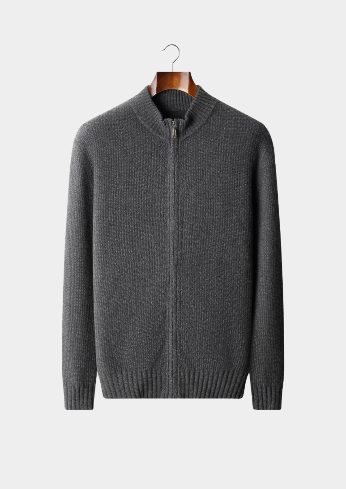 Pure Cashmere Ribbed Zip Cardigan