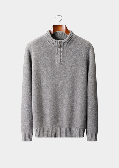 Pure Cashmere Half Zip Sweater