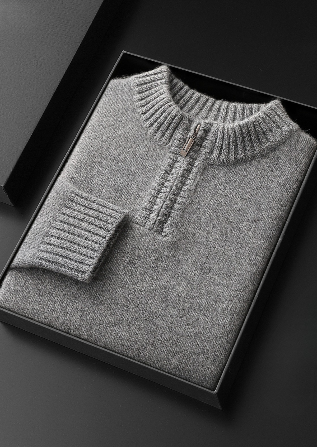Pure Cashmere Half Zip Sweater