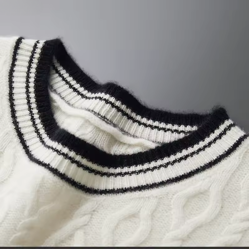 COZY MERINO WOOL JACQUARD CREWNECK