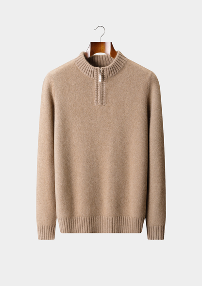 Pure Cashmere Half Zip Sweater
