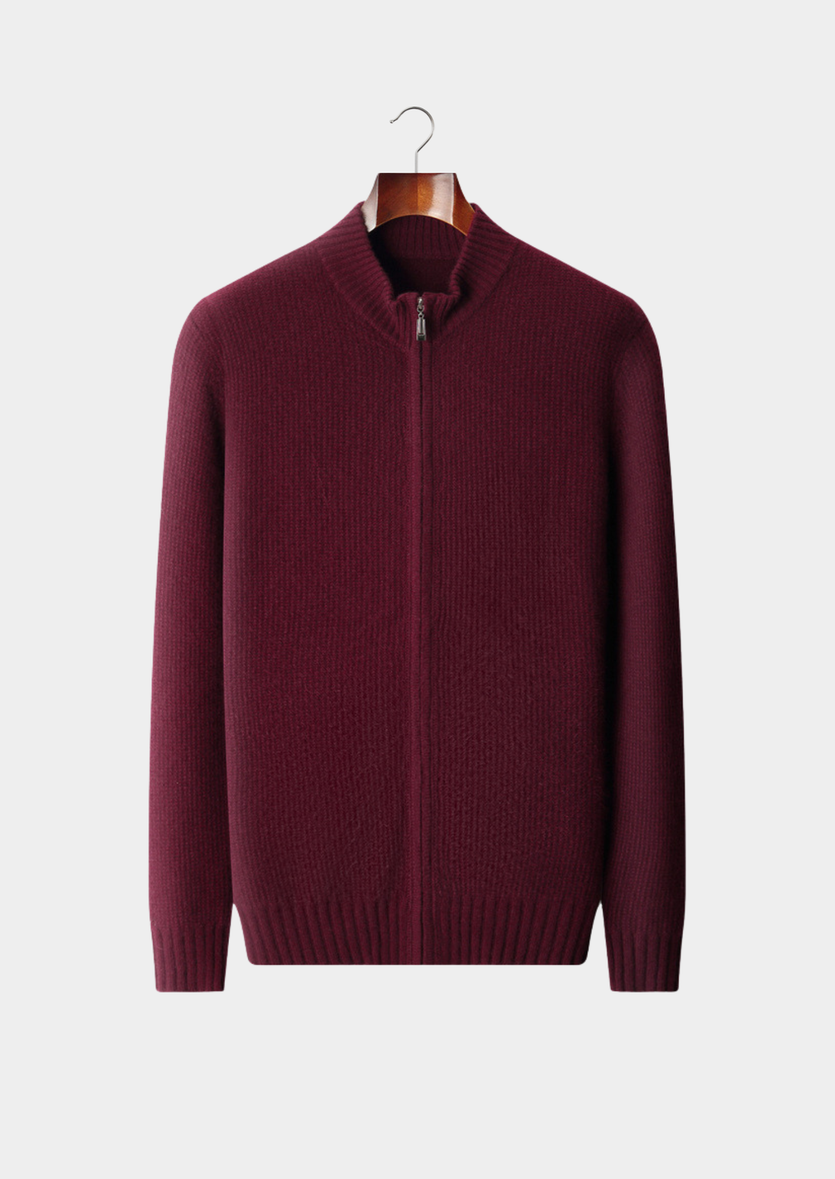 Pure Cashmere Ribbed Zip Cardigan