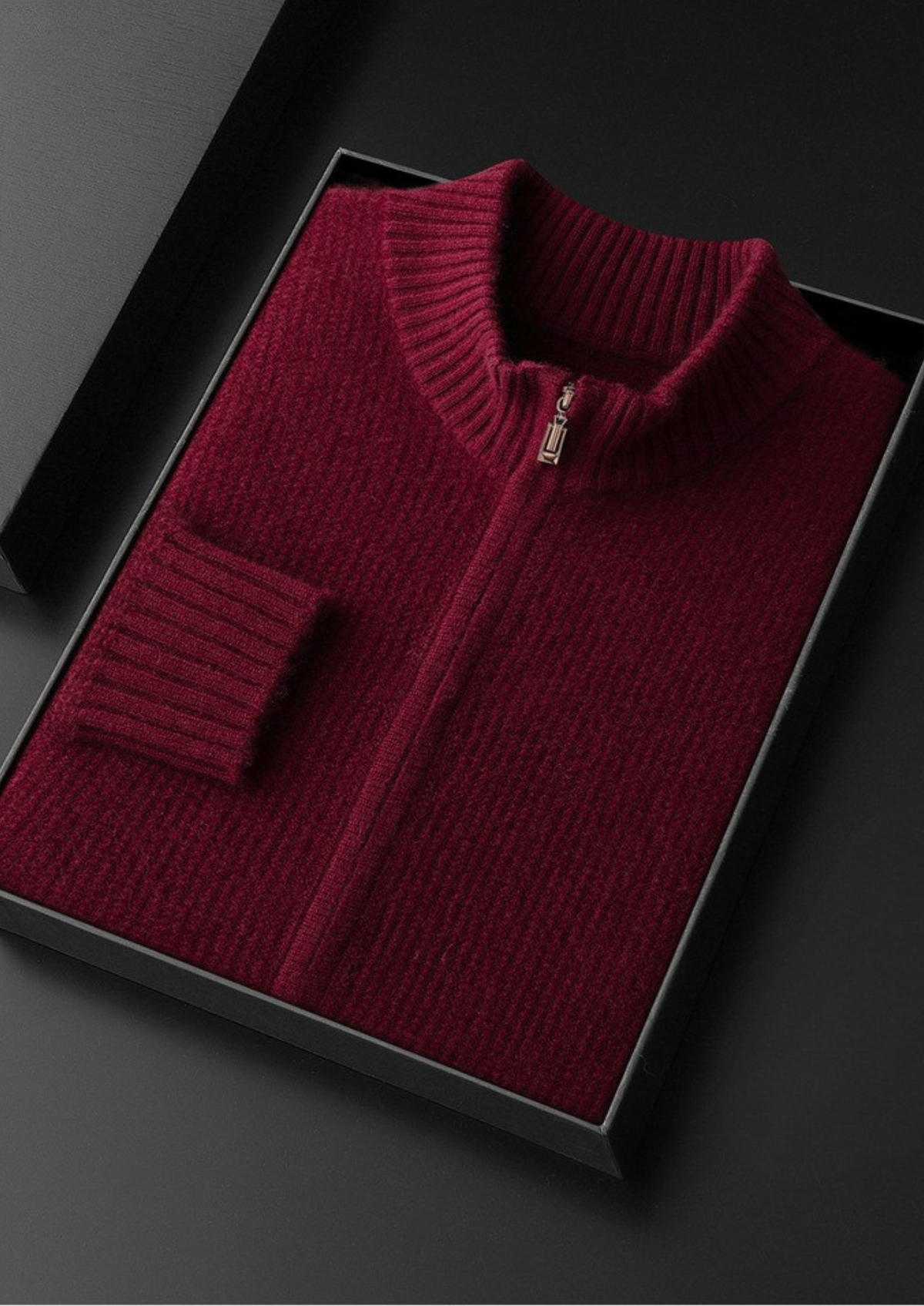 Pure Cashmere Ribbed Zip Cardigan