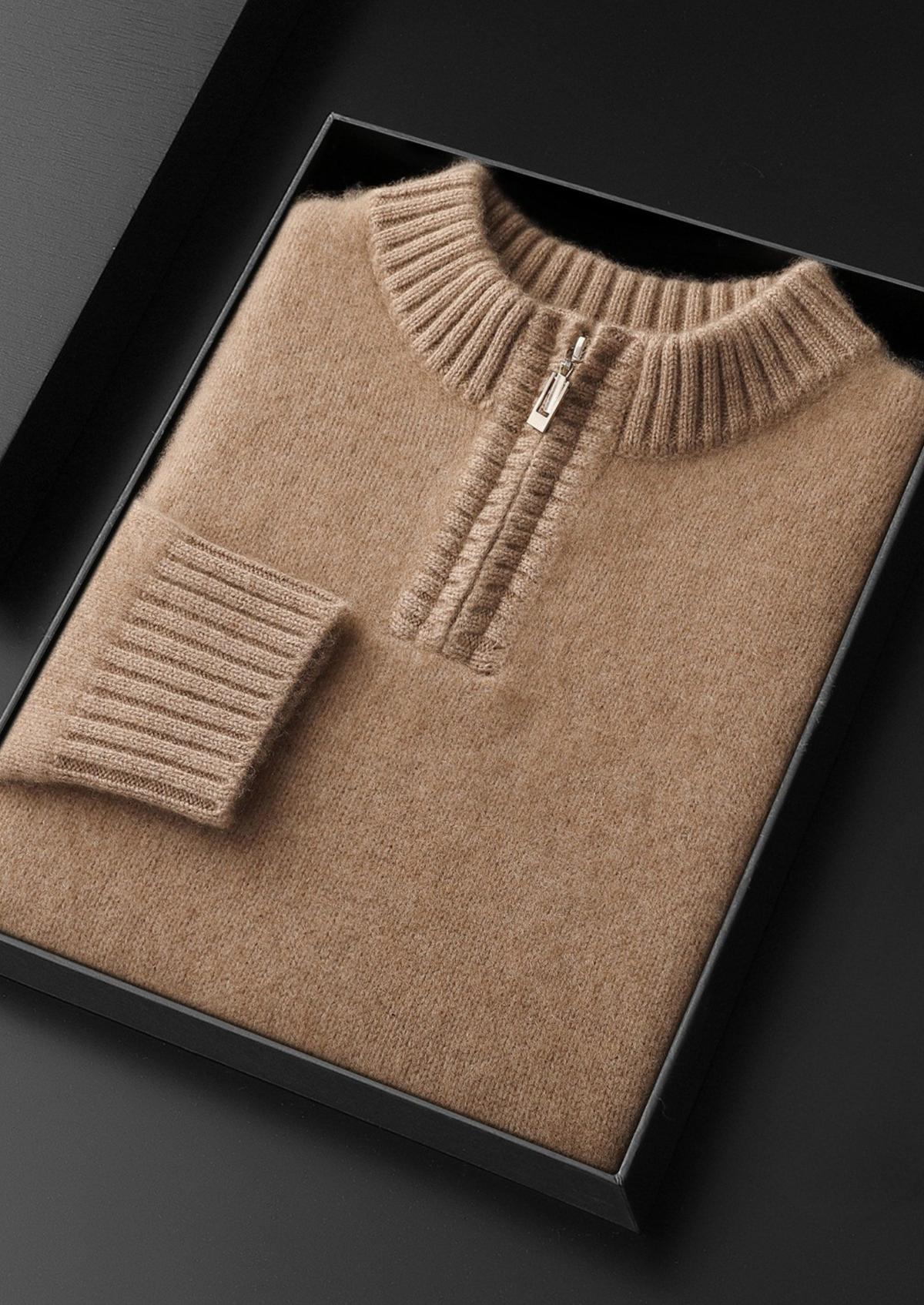 Pure Cashmere Half Zip Sweater