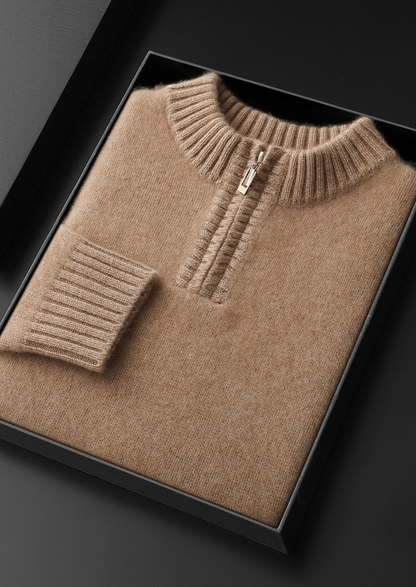 Pure Cashmere Half Zip Sweater