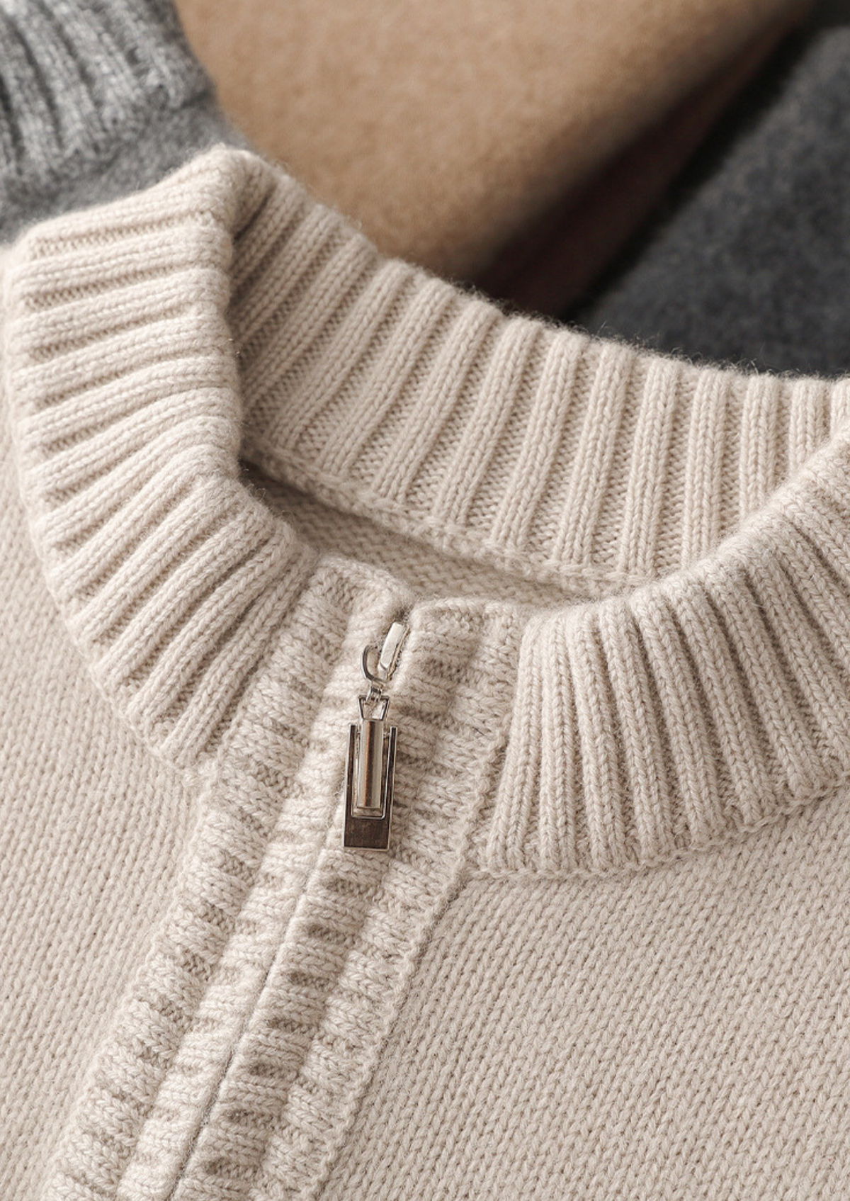 Pure Cashmere Half Zip Sweater