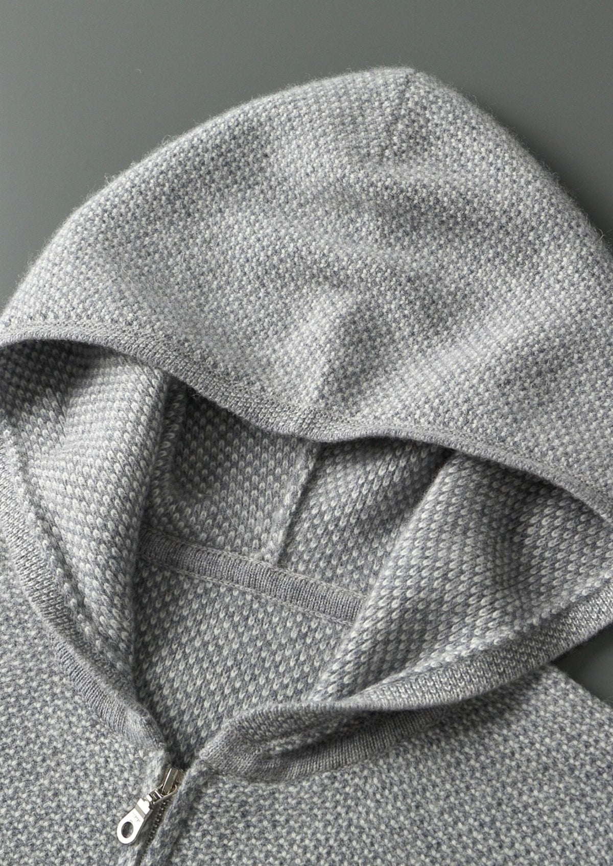 Pure Extra-Fine Merino Wool Light Gray Jaquard Set