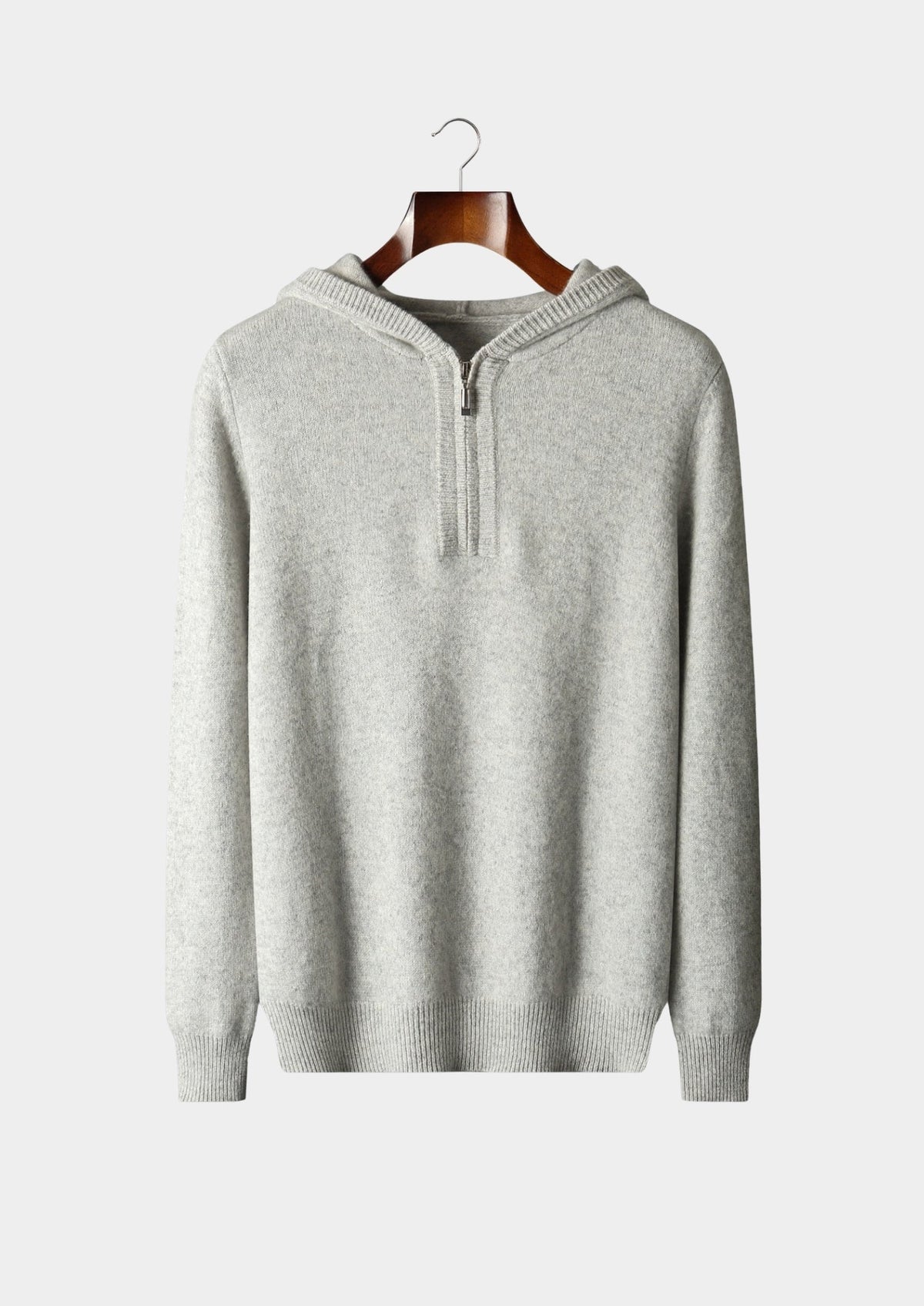 Pure Extra-Fine Merino Wool Quarter-Zip Hoodie