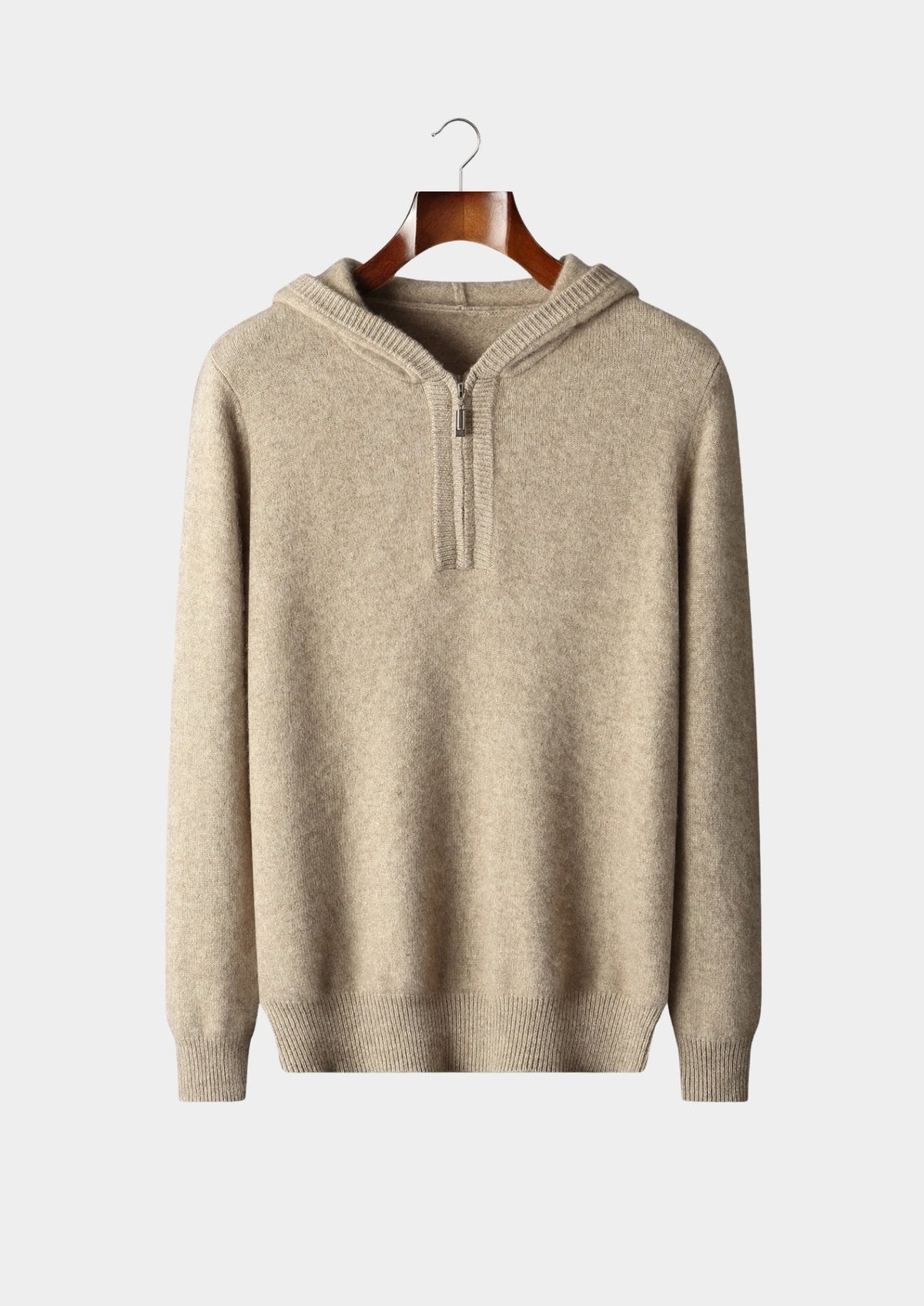 Pure Extra-Fine Merino Wool Quarter-Zip Hoodie