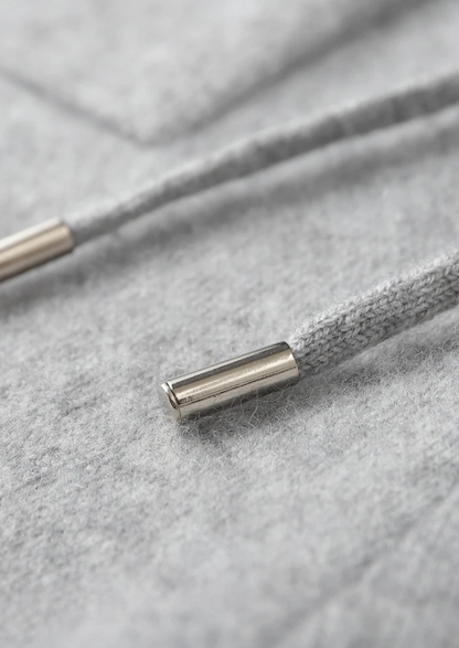 PURE CASHMERE KNIT HOODIE & DRAWSTRING JOGGER LEISURE SET