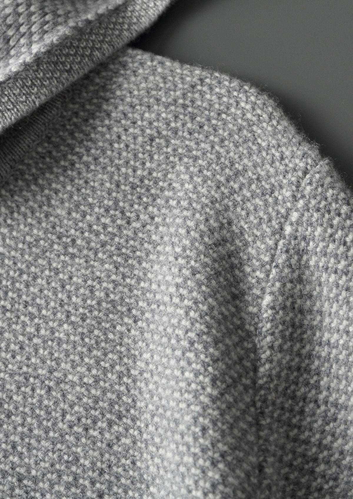 Pure Extra-Fine Merino Wool Light Gray Jaquard Set