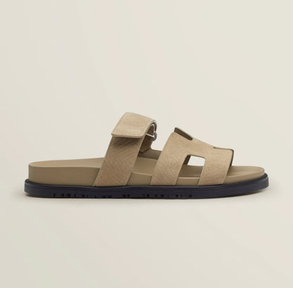 THE "RIVIERA" CUTOUT LEATHER SLIDES