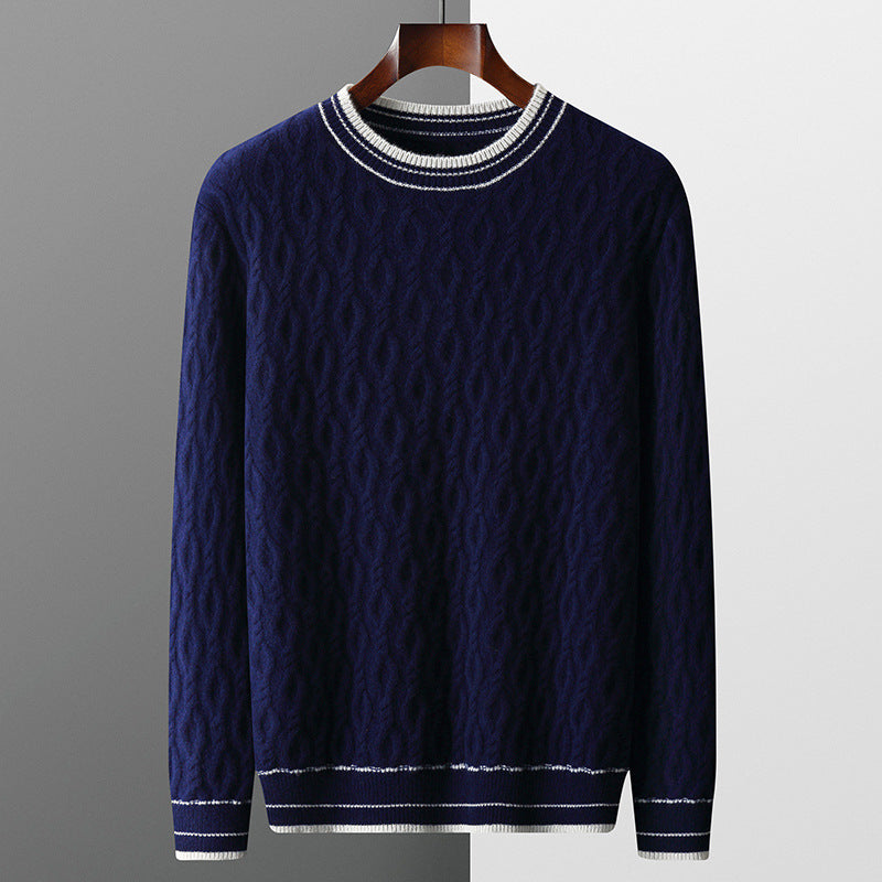 COZY MERINO WOOL JACQUARD CREWNECK