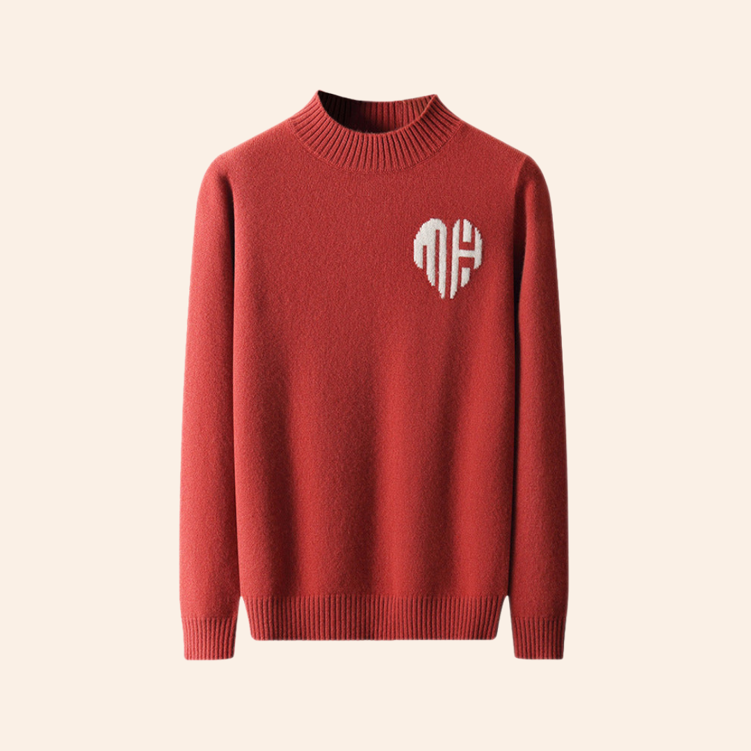 100% CASHMERE HEART SWEATER