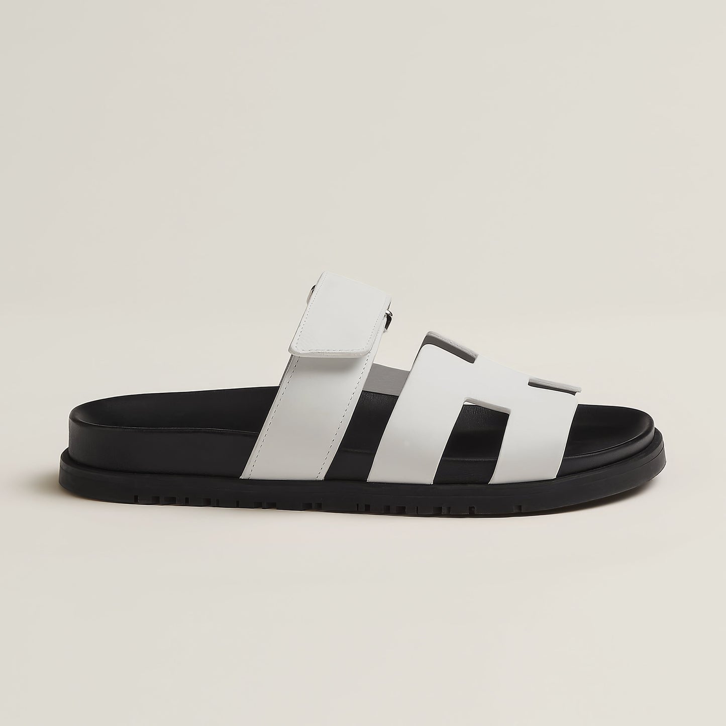 THE "RIVIERA" CUTOUT LEATHER SLIDES