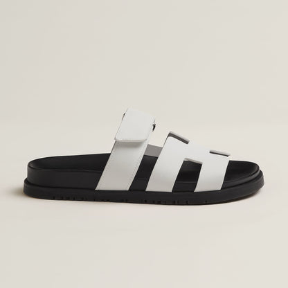 THE "RIVIERA" CUTOUT LEATHER SLIDES