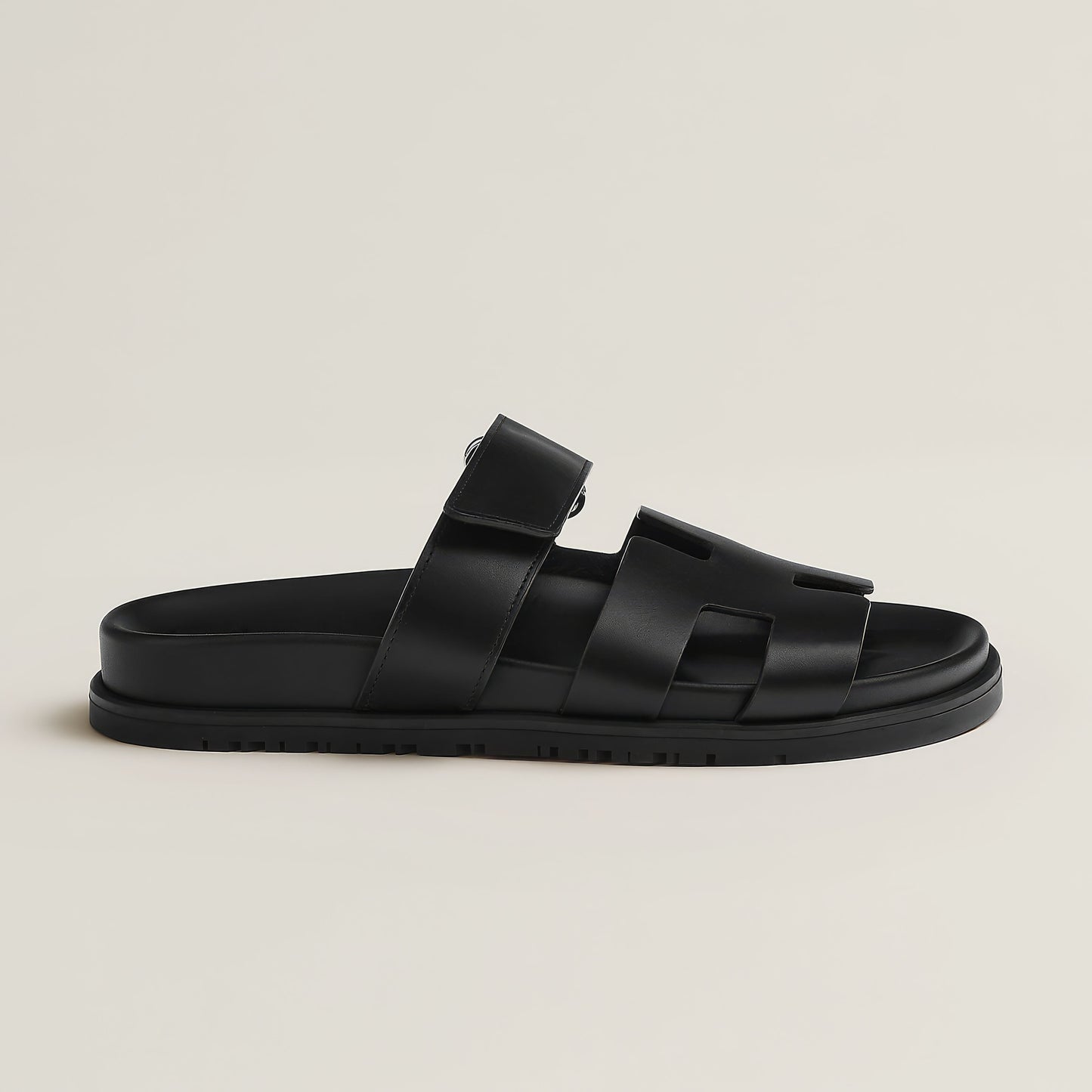 THE "RIVIERA" CUTOUT LEATHER SLIDES