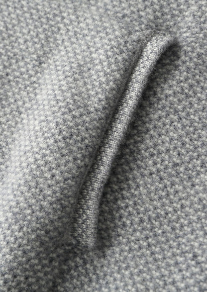 Pure Extra-Fine Merino Wool Light Gray Jaquard Set