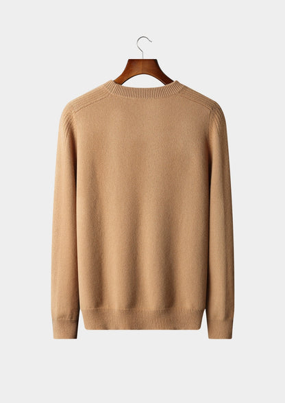 Pure Extra-Fine Merino Wool Ribbed Crewneck Sweater