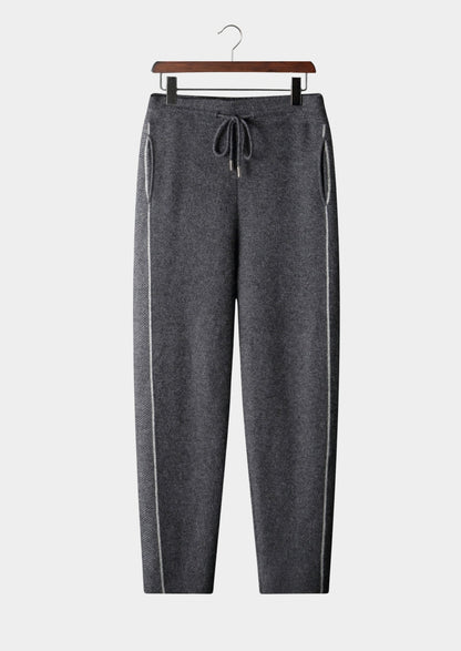 Pure Extra-Fine Merino Wool Jaquard Knit Trousers