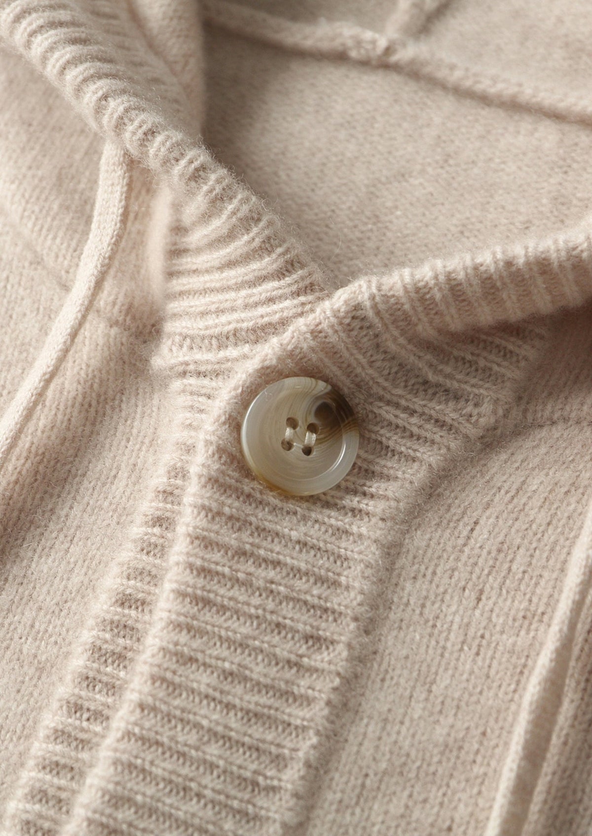 Pure Extra-Fine Merino Wool Button Hoodie
