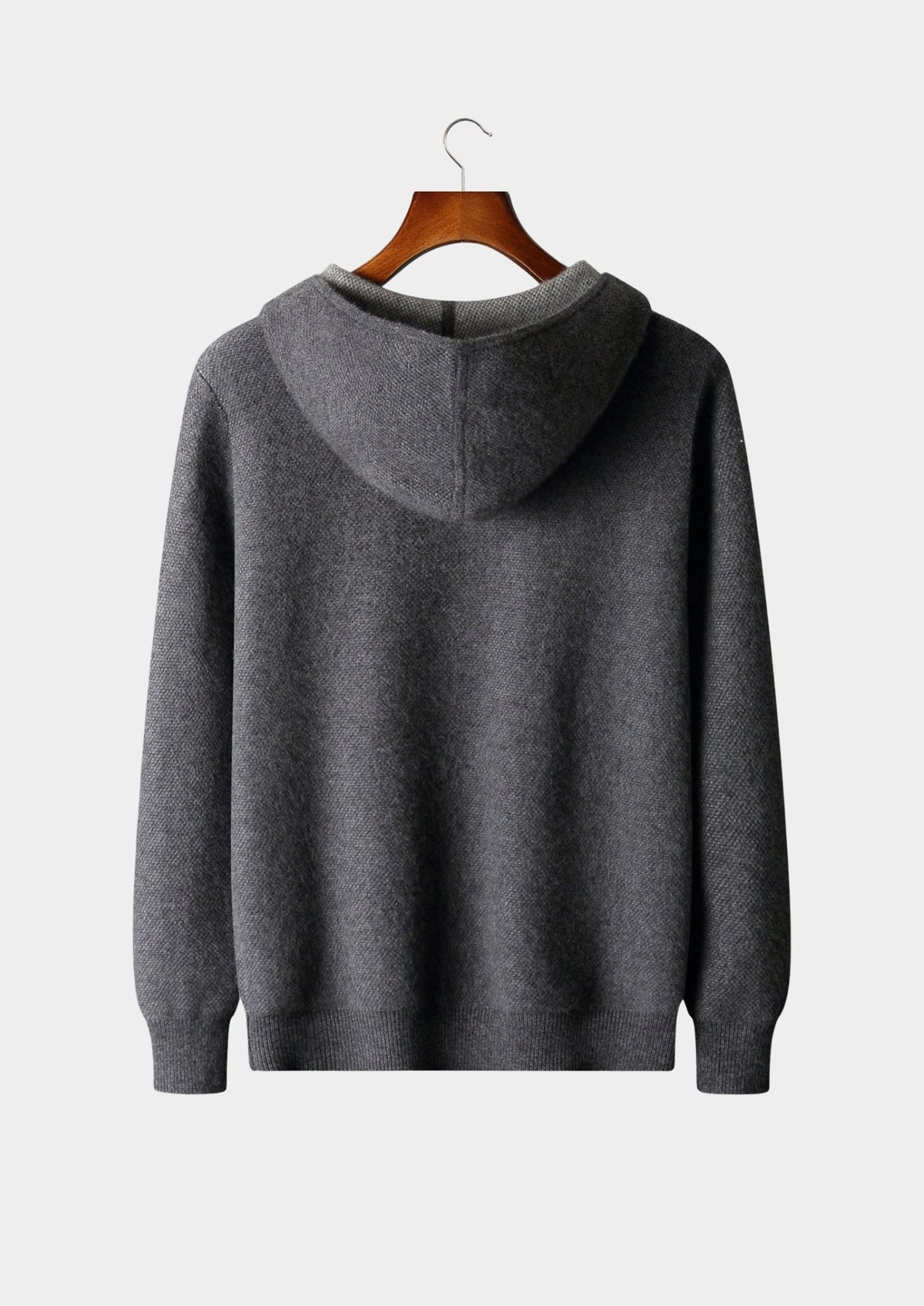 Pure Extra-Fine Merino Wool Jacquard Zip Hoodie