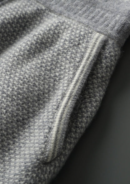 Pure Extra-Fine Merino Wool Light Gray Jaquard Set