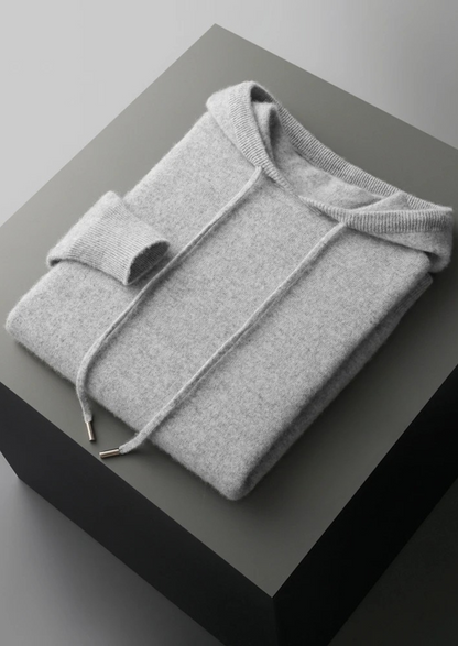 PURE CASHMERE KNIT HOODIE & DRAWSTRING JOGGER LEISURE SET
