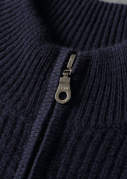 Pure Extra-Fine Merino Wool Striped Half-Zip Sweater