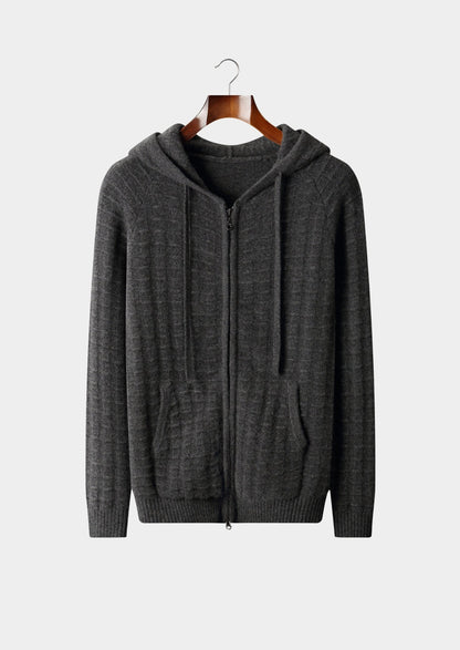 Pure Extra-Fine Merino Wool Textured Hoodie