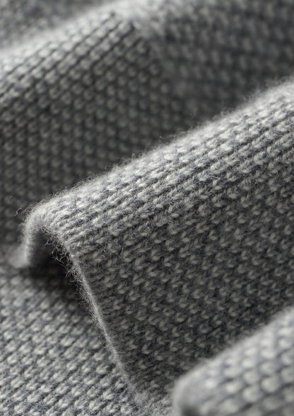 Pure Extra-Fine Merino Wool Light Gray Jaquard Set