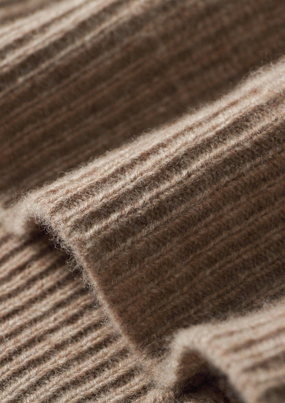 Pure Extra-Fine Merino Wool Ribbed Classic Button Cardigan