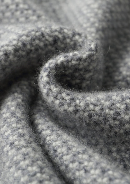 Pure Extra-Fine Merino Wool Light Gray Jaquard Set
