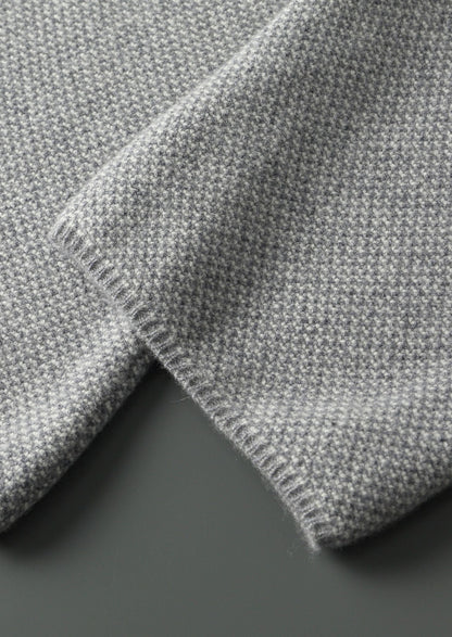 Pure Extra-Fine Merino Wool Light Gray Jaquard Set