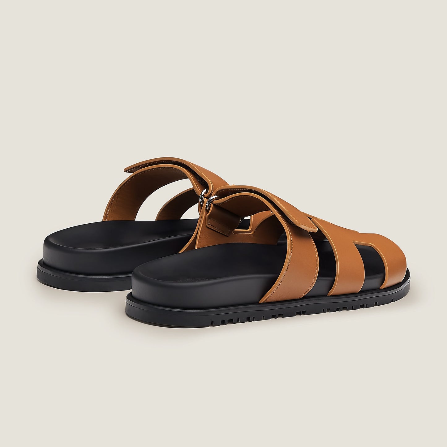 THE "RIVIERA" CUTOUT LEATHER SLIDES