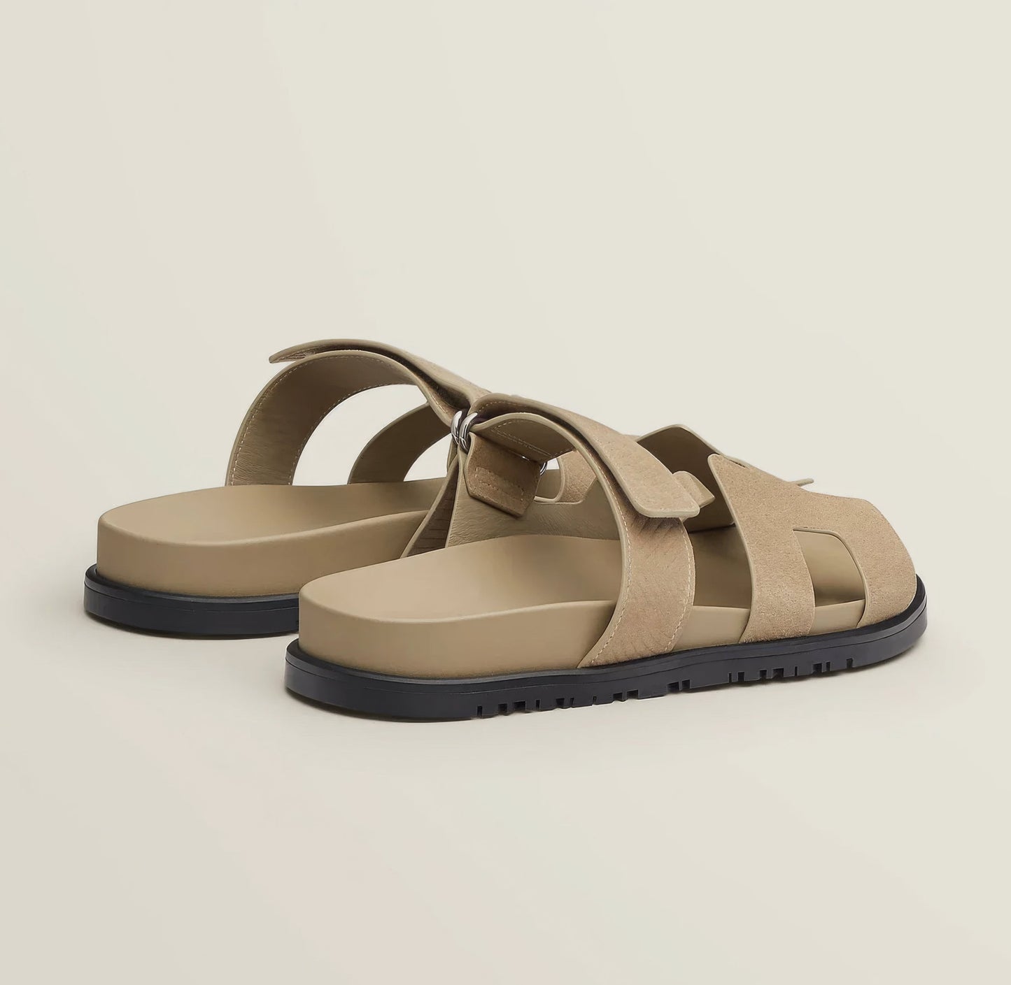 THE "RIVIERA" CUTOUT LEATHER SLIDES