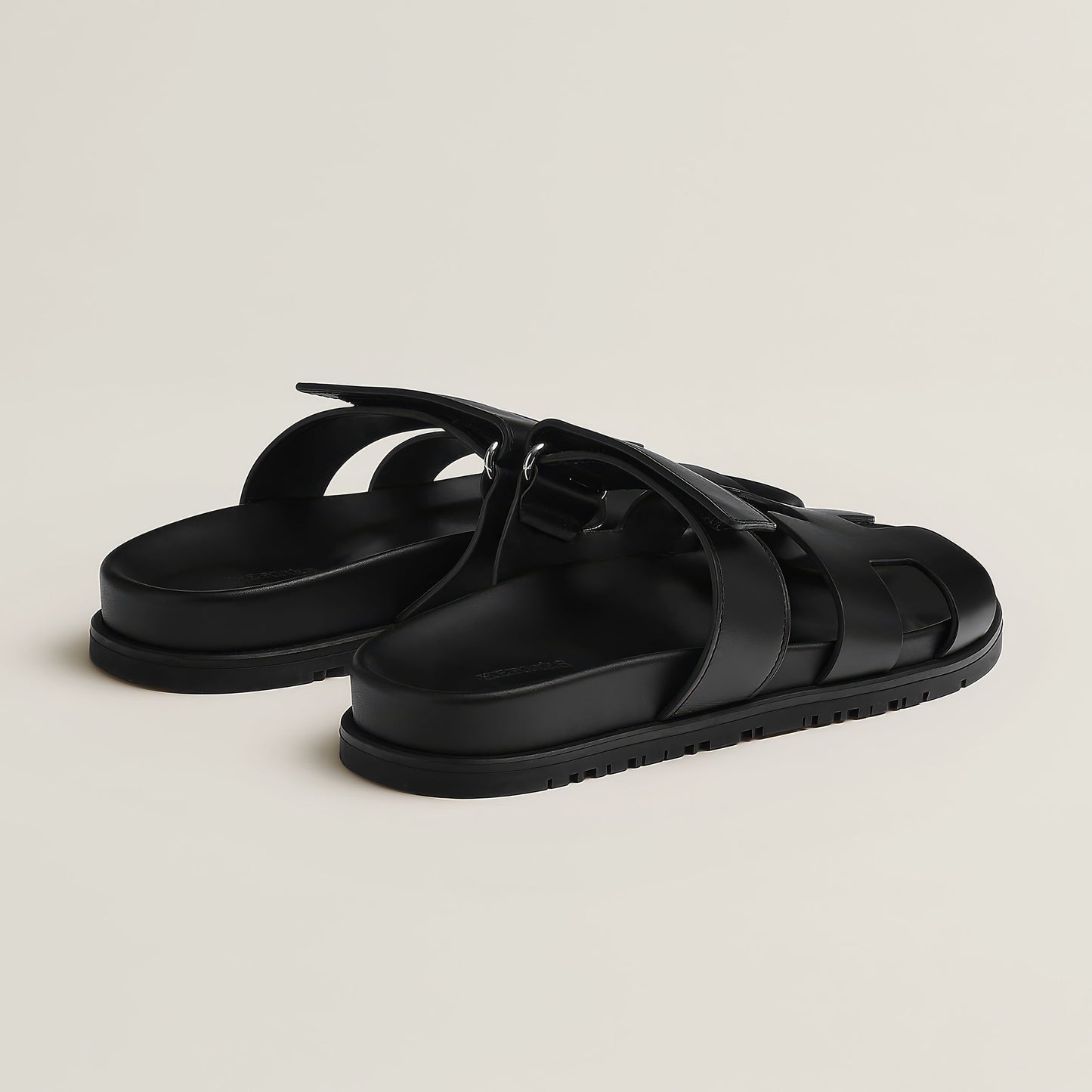 THE "RIVIERA" CUTOUT LEATHER SLIDES