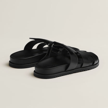 THE "RIVIERA" CUTOUT LEATHER SLIDES