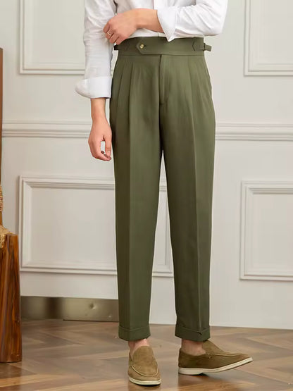 THE REFINED COTTON-LINEN GENTLEMAN TROUSERS