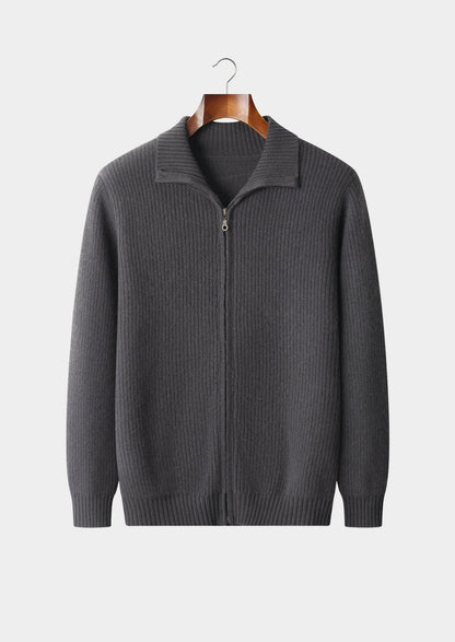 Pure Extra-Fine Merino Wool Ribbed Funnel Neck