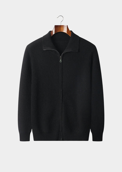 Pure Extra-Fine Merino Wool Ribbed Funnel Neck