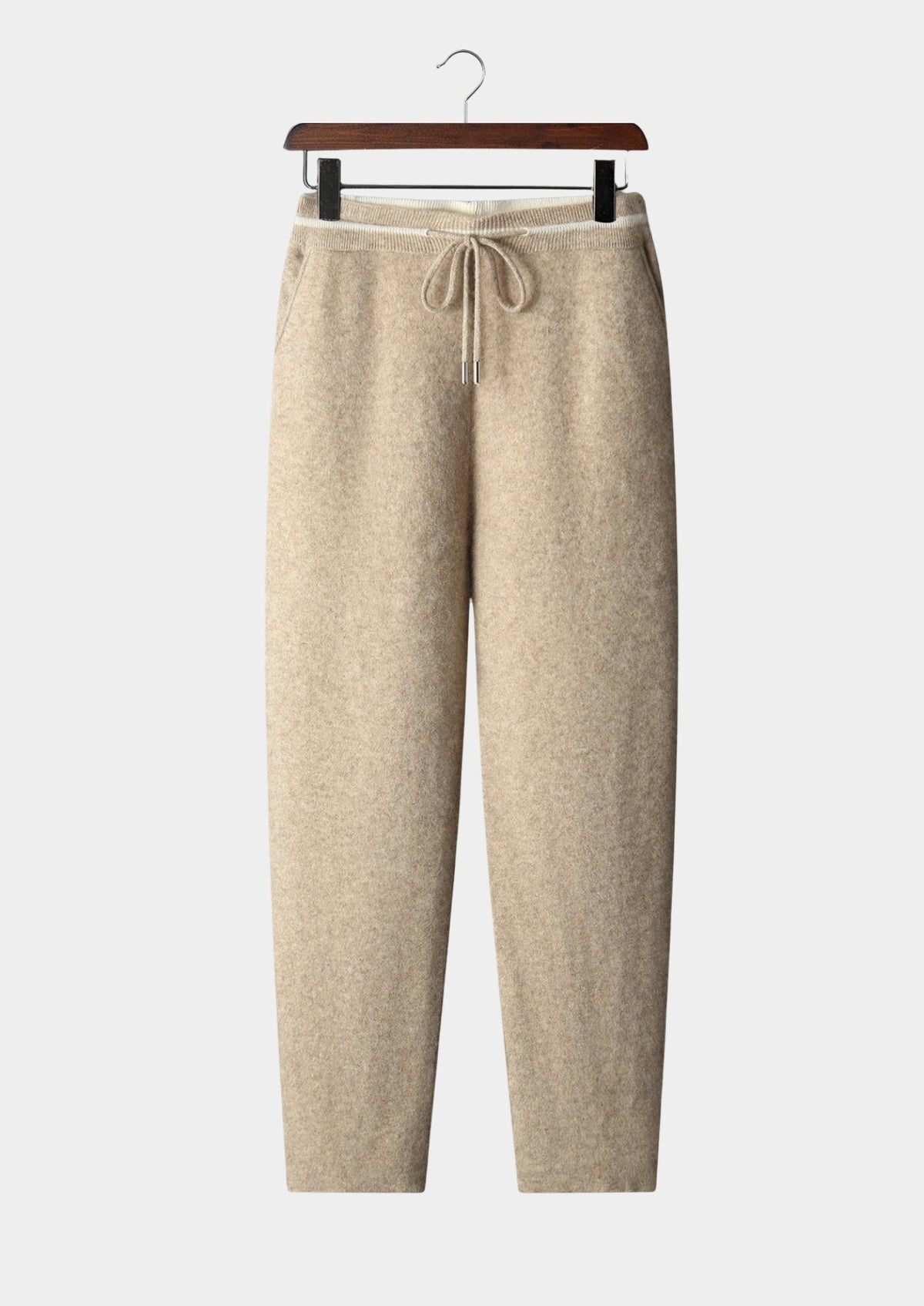 Pure Extra-Fine Merino Wool Contrast Leisure Trousers